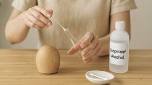 Cleaning a glass nebulizing diffuser using isopropyl alcohol