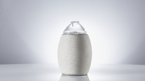 Minimalist aromatherapy gift set featuring concrete diffuser and essential oils