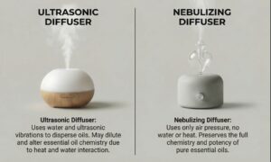 Comparison of nebulizing diffuser and ultrasonic diffuser preserving essential oil chemistry
