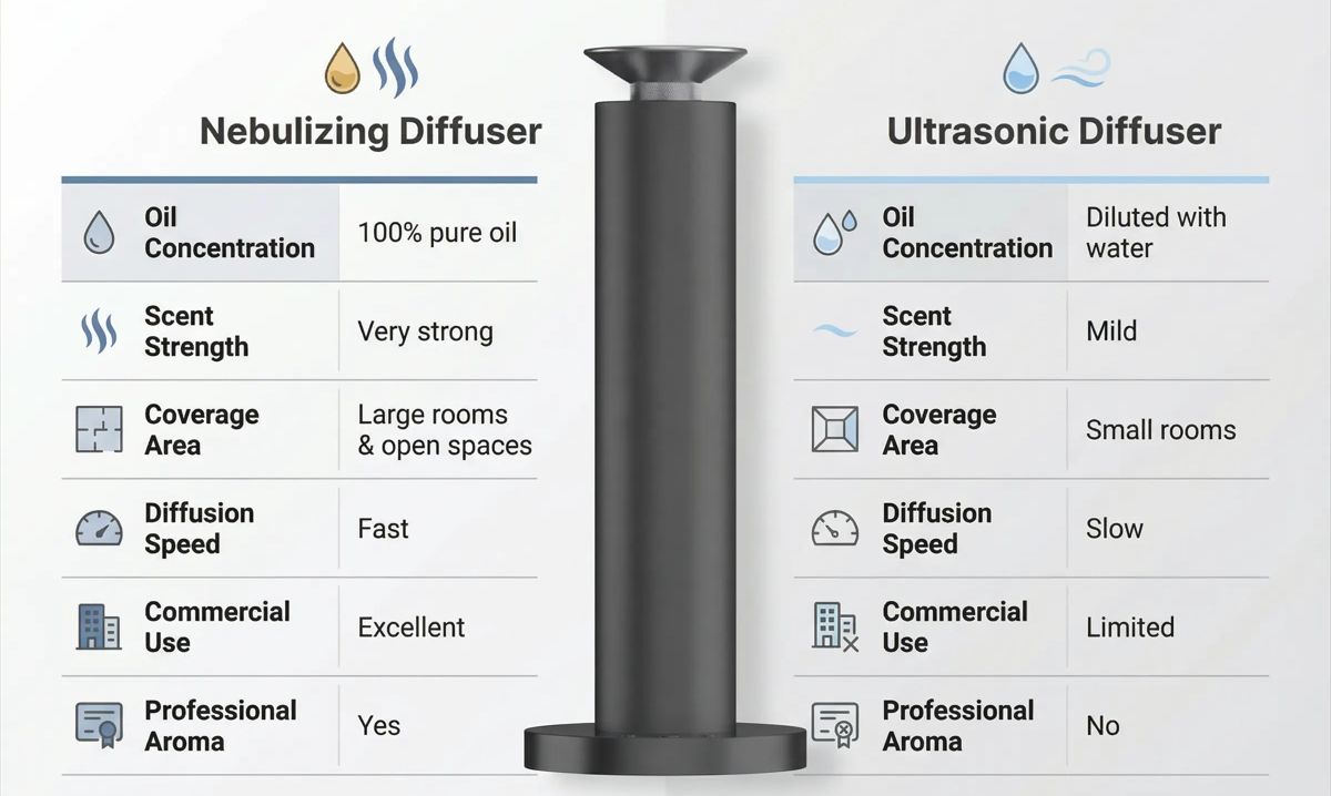 Nebulizing vs ultrasonic diffuser scent strength comparison